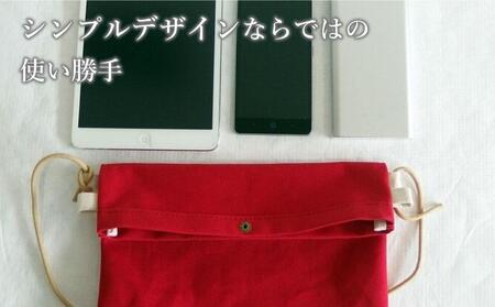旭川発の帆布バッグ「緑道帆布」2wayサコッシュ(レッド)