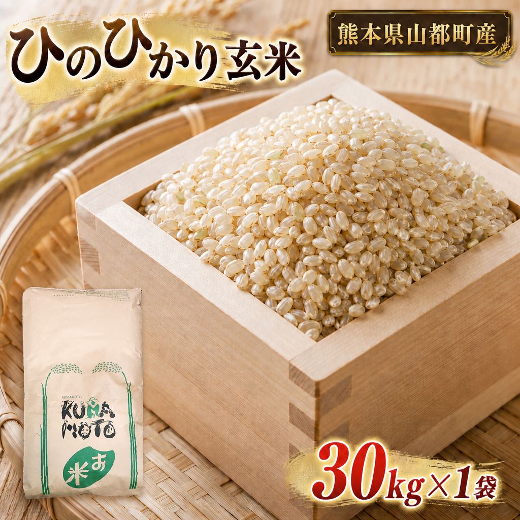 【ふるさと納税】【令和7年度産】熊本県山都町産 ひのひかり 玄米 30kg×1 ヒノヒカリ お米 米 こめ コメ ごはん ご飯 熊本県産 国産 九州 熊本県 送料無料