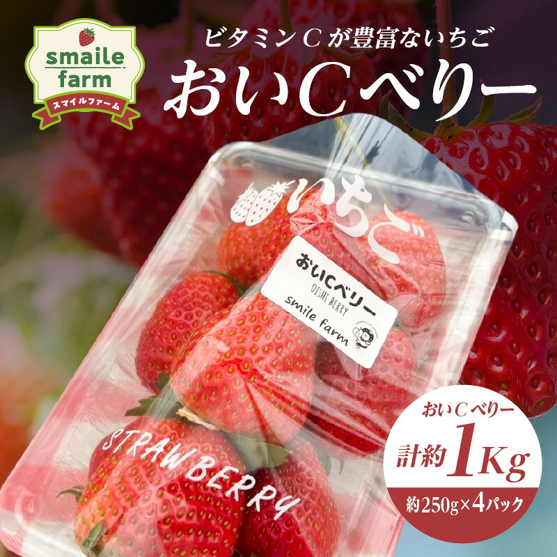 【ふるさと納税】スマイルファーム ビタミンCが豊富ないちご おいCべりー 約1kg FAF-0042