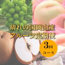 【ふるさと納税】【楽天限定】定期便 フルーツ 岡山県 晴れの国岡山産フルーツ定期便（ご家庭用3回コース） 予約 桃 ぶどう シャインマスカット 梨 あたご梨 2025年発送