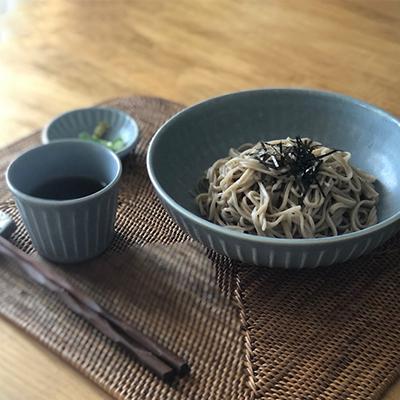 ふるさと納税 瑞浪市 【美濃焼/みずなみ焼】しのぎマルチボウルL・マルチカップ・豆皿各2個セット(ブルーグレー)山喜製陶 |  | 01