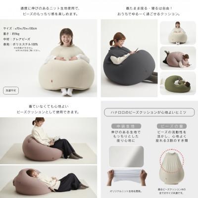 ふるさと納税 岡崎市 【ハナロロ】 着るビーズクッション Lサイズ(ブラック) |  | 01