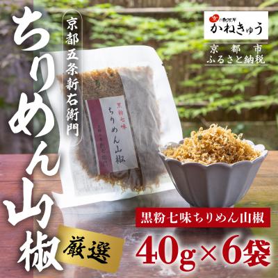 ふるさと納税 京都市 【かねきゅう】五条新右衛門 厳選ちりめんじゃこ!黒粉七味ちりめん山椒40g×6 |京都 人気セット