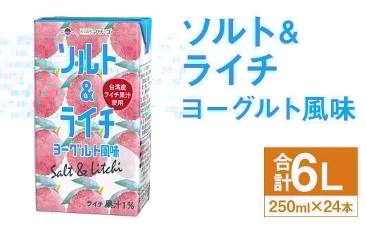 ソルト＆ライチ ヨーグルト風味 250ml×24本 合計6L 飲料 ライチ 果汁 乳飲料 果汁飲料