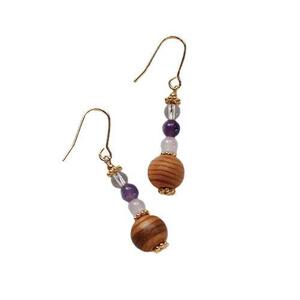 屋久杉×2月誕生石　ピアス