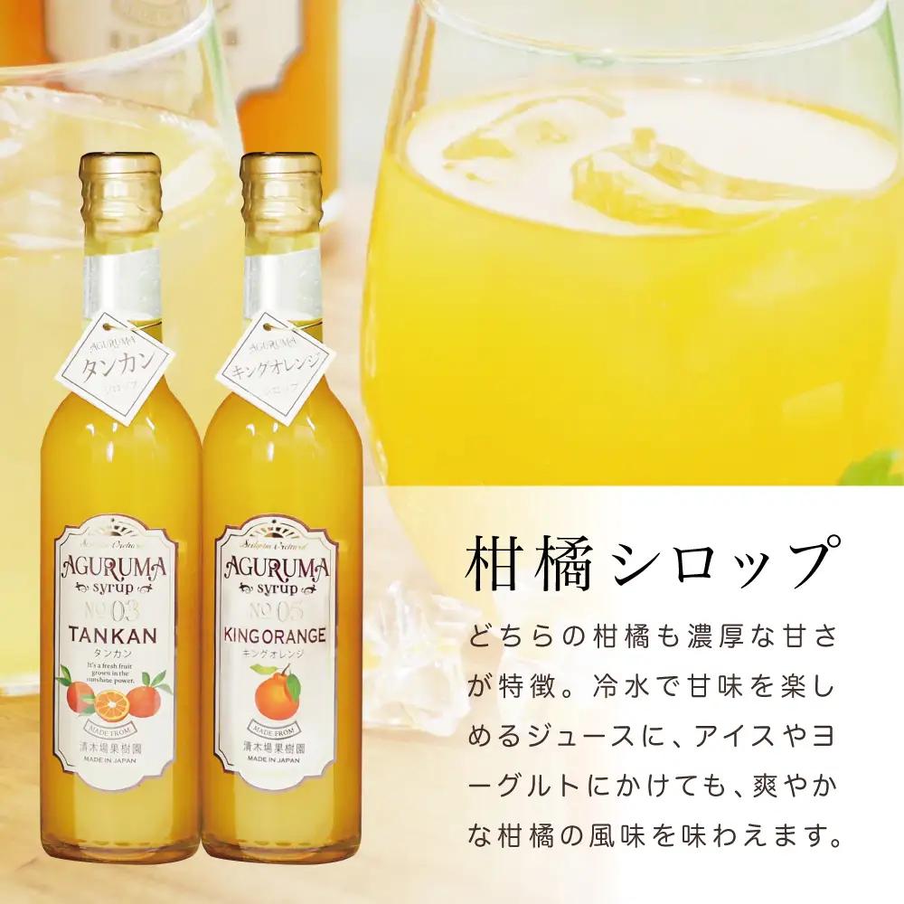 柑橘ジャム＆シロップ４本セット ＜タンカン・キングオレンジ＞ フルーツシロップ 柑橘 果物 フルーツ ジュース フルーツソース ドリンク ジュース 炭酸割り ハイボール カクテル かき氷 ヨーグルト 