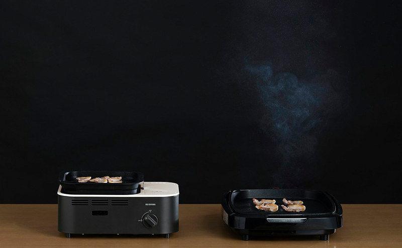 カセットコンロ 減煙 焼肉 減煙焼肉マルチカセットコンロ IGC-GYNT1 チャコール アイリスオーヤマ グリル 鍋 たこ焼き プレート 卓上 コンロ カセットボンベ ガス 煙が少ない 防災 備蓄 