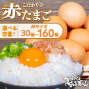 【ふるさと納税】赤たまご 30個 / 80個 / 160個 選べる容量 こだわり 卵 たまご 濃い 玉子 セット 玉子焼き オムレツ 卵かけご飯 ゆで卵 鶏卵 卵黄 国産 京都府 京丹波町 みずほ レビューキャンペーン