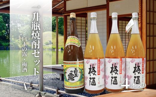 
                  No.2120-1　白玉の露・梅酒（一升瓶）４本セットA
                