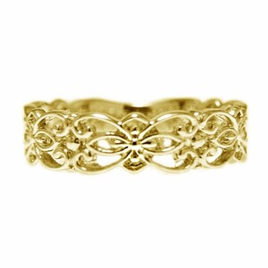 K18イエローゴールド「透かし柄」地金デザインリング【 32056-2】