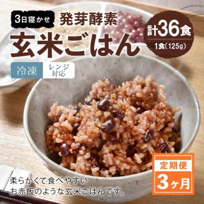 ふるさと納税 九重町 【毎月定期便】レンジ対応!3日寝かせ発芽酵素玄米ごはん 12食分【冷凍】全3回