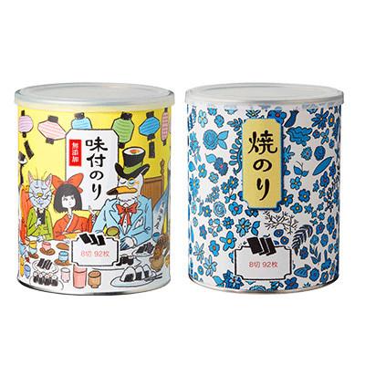 ふるさと納税 大田区 イエローアリスと青い花 (焼のり1缶　味付のり1缶)計184枚セット