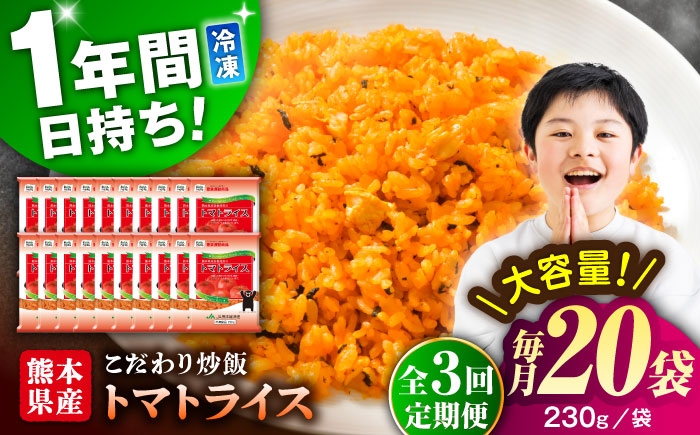 
                  【全3回定期便】熊本県産 こだわり 炒飯 トマトライス 230g×20袋 合計4.6kg 冷凍食品 チャーハン 熊本県 特産品 焼きめし 冷凍炒飯 惣菜 冷凍チャーハン 焼飯 焼き飯 やきめし 炒飯 惣菜 冷凍 温め 時短 レンチン 簡単 ごはん 菊陽町【ユーユーフーズ株式会社】 [BHCS017]
                