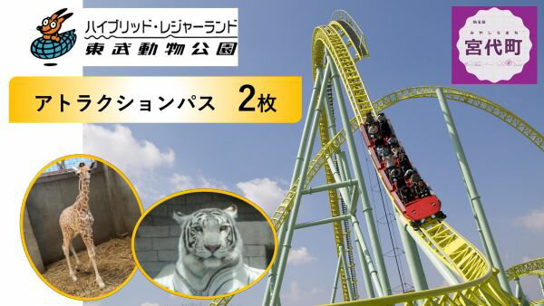 【ふるさと納税】東武動物公園「アトラクションパスセット」 ペア | カタログギフト チケット 遊園地 動物園 チケット フリーパス 割引 のりもの 乗り放題 家族 お出かけ 子ども 子供 子連れ ファミリー おすすめ レジャー施設 プール 夏休み 関東 埼玉県 宮代 宮代町