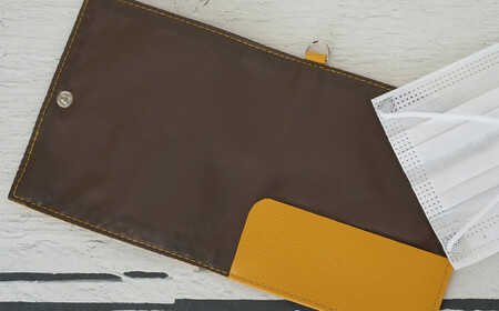 抗菌・防臭・制菌　PVCレザーマスクケース「peace」2個セット（グリーン） No.225-06