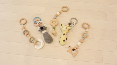 HOPPL（ホップル） amimals ベビージムセット シーグリーン／ラトル