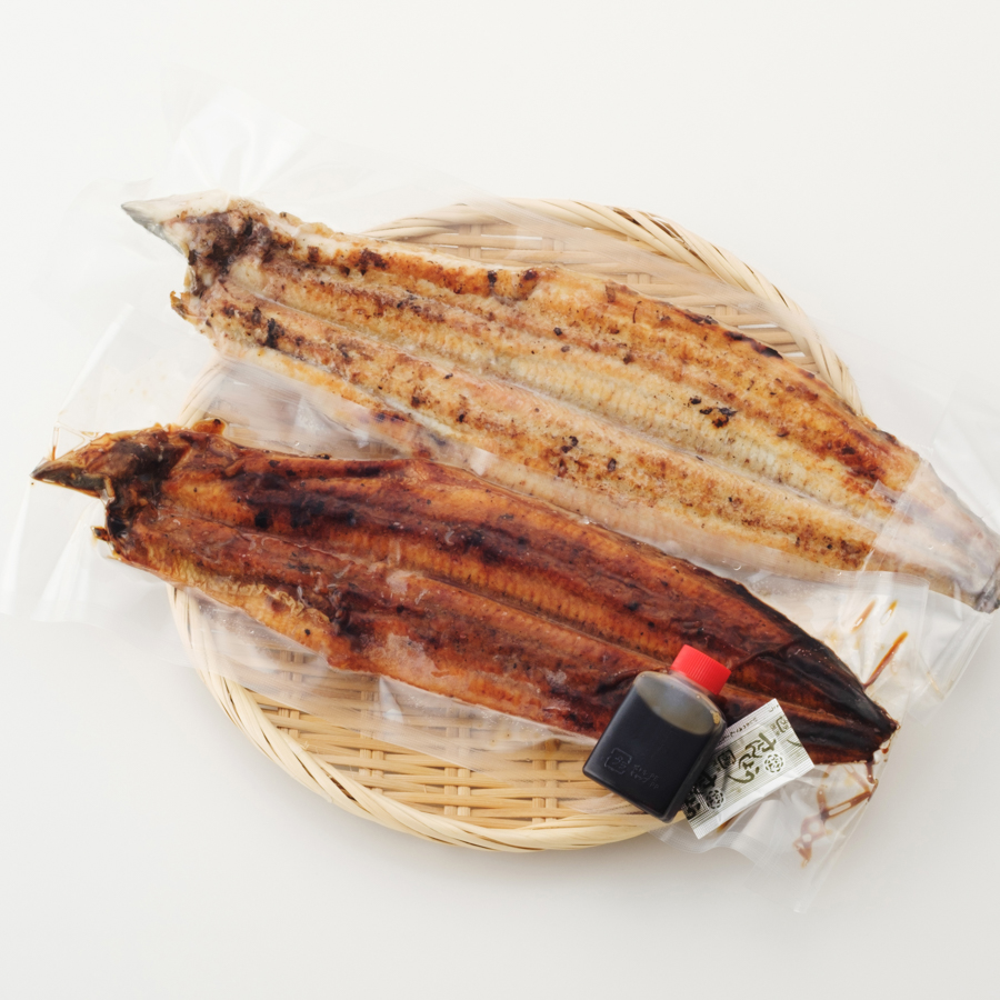 ＜福井鮮魚＞紀州備長炭焼き鰻「蒲焼き」＆「白焼き」各1尾（計2尾）