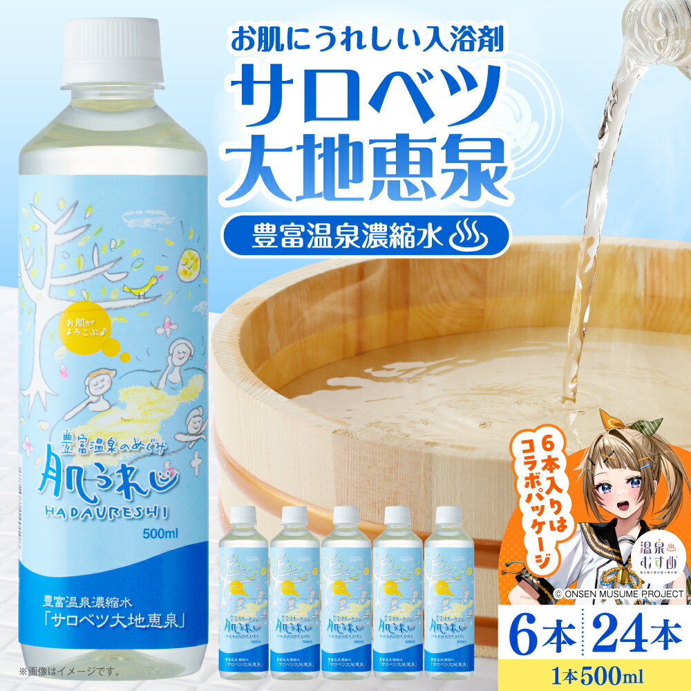 【ふるさと納税】＼高評価★4.78／ サロベツ大地恵泉 500ml ( 選べる本数 : 6本 / 24本) | 豊富温泉 濃縮 温泉水 豊富温泉のめぐみ 肌うれし 入浴剤 肌水 化粧水 温泉成分 セット 敏感肌 スキンケア 自宅温泉 温浴 贈り物 ギフト ご当地 常温 リラックス 北海道 豊富町