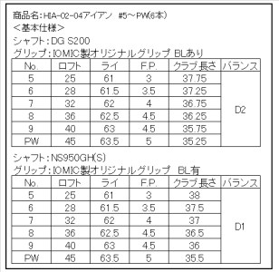 HIA-02-04アイアン　#5～Pw(DG) 580BE02N.／軟鉄鍛造 フォージド アイアン 国産 ゴルフクラブ