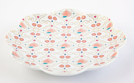 【有田焼】【其泉・ギフト箱】くだものシリーズ もも 銘々皿 2点 / 佐賀県 / 株式会社賞美堂本店 [41APAQ013]