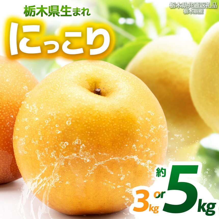 【ふるさと納税】【栃木県共通返礼品】【2025年先行予約】【選べるグラム数】にっこり 約3kg 5kg |にっこり 梨 なし ナシ 新品種 先行予約 大粒 新鮮 甘い 美味しい 果物 くだもの フルーツ ふるーつ 共通返礼品 フルーツ デザート 栃木県 那珂川町