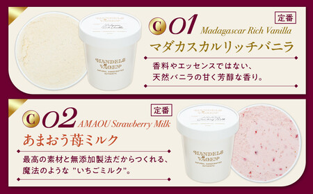 C:ハンデルスベーゲン無添加アイスクリーム/たっぷり入ったパイントサイズ2個入り（マダガスカルリッチバニラ・あまおう苺ミルク） パーティー 家族 大容量 バニラ あまおう 苺 AHR0002VC03