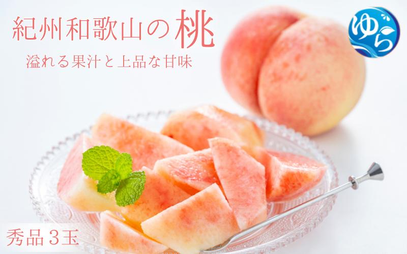 
            桃【2025年先行予約】 秀品　紀州和歌山産の桃　３玉　化粧箱入【2025年7月上旬より順次発送】桃 モモ フルーツ 果物 くだもの 人気 産地直送 厳選 甘い 予約 もも フルーツ王国【uot750】
          