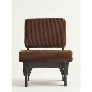 【コーデュロイこげ茶×フレームブラック】 高品質な一人掛け組み立てソファ