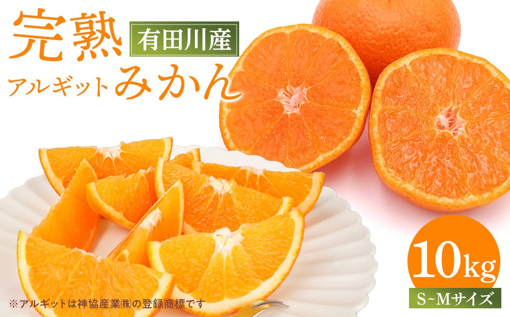 完熟 アルギット みかん 10kg S ～ M サイズ |先行予約 みかん 有田みかん 甘い おいしい ジューシー 皮 薄い 完熟 期間限定 フルーツ 果物 人気 おすすめ 高級 こだわり ギフト 旬 お取り寄せ 送料無料 和歌山 	DT009