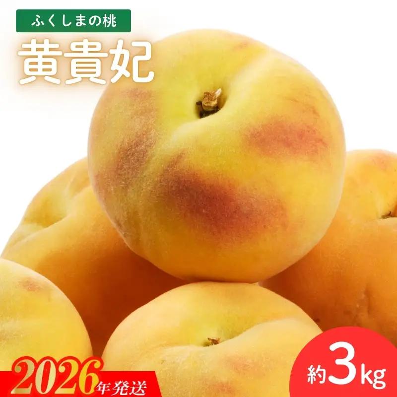 No.2688福島のもも 黄貴妃　約3kg【2026年発送 先行予約】