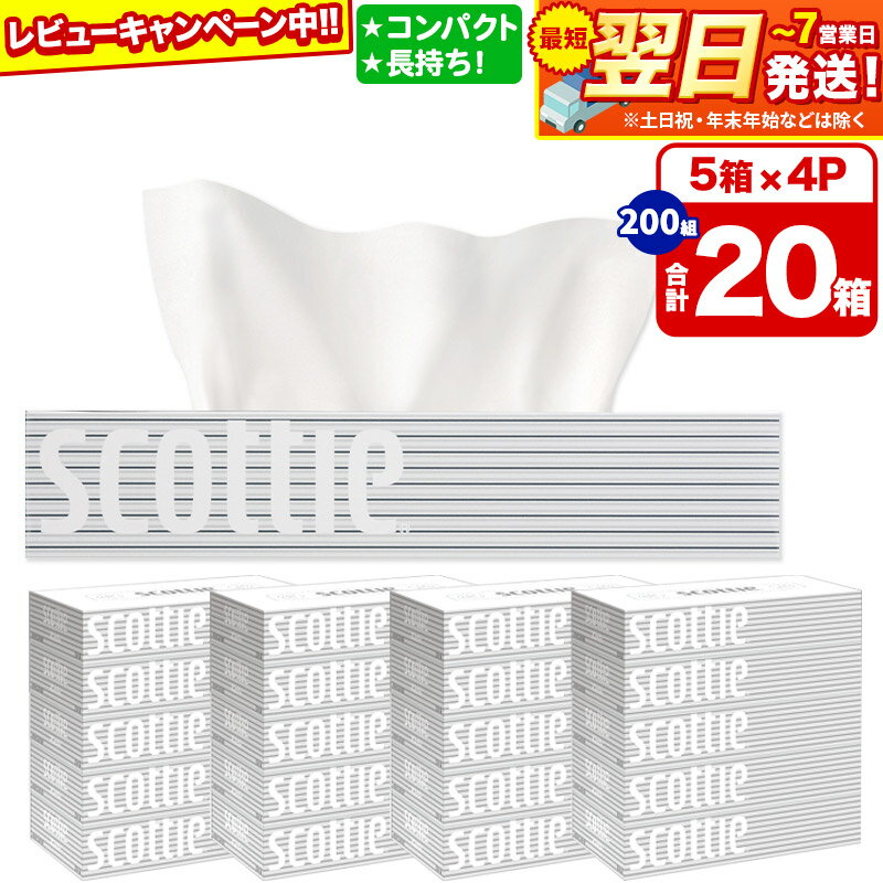 【ふるさと納税】最短翌日発送 ティッシュペーパー スコッティ 200組 20箱(5箱×4パック) ティッシュ 秋田市オリジナル【レビューキャンペーン中】