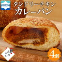 【ふるさと納税】 カレーパン 4個 カレー パン タンドリーチキン チキン 鶏肉 スパイス 惣菜パン 冷凍パン 北海道産 小麦 牛乳 小分け ギフト 無地熨斗 フーズ&ブレッド 冷凍 北海道 札幌市