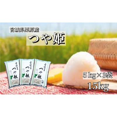 ふるさと納税 栗原市 【令和7年産】宮城栗原産 つや姫 白米15kg (5kg×3袋)