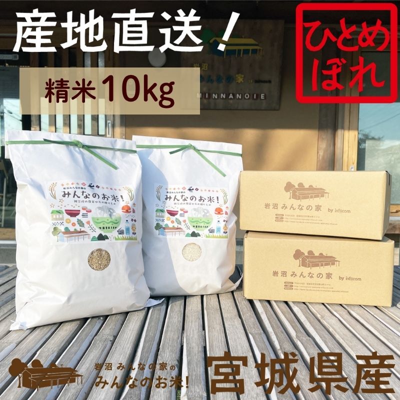 【ふるさと納税】米 ひとめぼれ 10kg 岩沼みんなの家 みんなのお米! 精米 お米 白米 単一原料米 ブランド米 東北 震災 支援 こめ コメ おこめ ご飯 ごはん 10キロ 産地直送 送料無料 宮城県産 宮城 宮城県 岩沼市