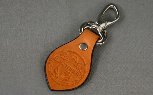 レザー キーホルダー シルバー ALMATORERO │ レザー製品 皮 皮製品 小物 牛皮 静岡県 小山町