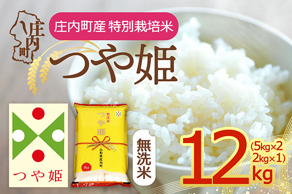 【令和8年産】庄内町産 特別栽培米 つや姫 無洗米 12kg 5kg×2袋 2kg×1袋 余目産 余目町農協 あまるめ ブランド米 米 国産 単一原料米 山形 庄内平野 庄内 12kg（5kg×2袋、