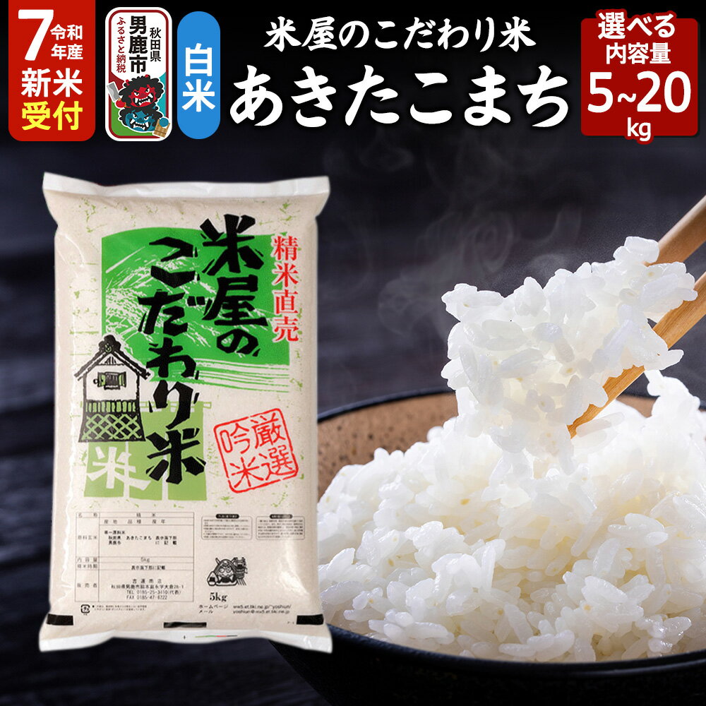 【ふるさと納税】＜令和7年産新米受付中＞『米屋のこだわり米』あきたこまち 白米【選べる 5kg 10kg 15kg 20kg】