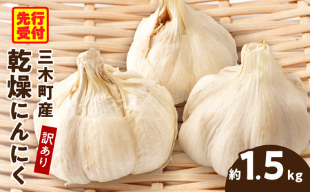 三木町産訳あり乾燥にんにく 約1.5kg | にんにく ニンニク ガーリック 野菜 食材 肉厚 濃厚 長期保存 乾燥 自宅用 家庭用 薬味 料理 スタミナ料理 栄養 香川県 三木町 おすすめ |_mk