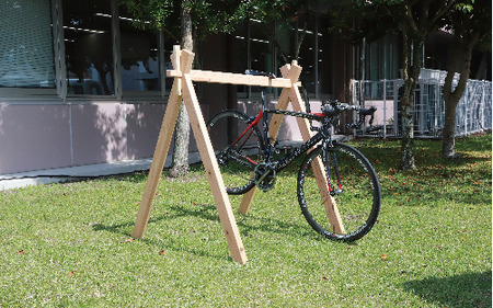 木組みで木製サイクルラック さきやま木工 IB116-004 自転車スタンド 自転車スタンド