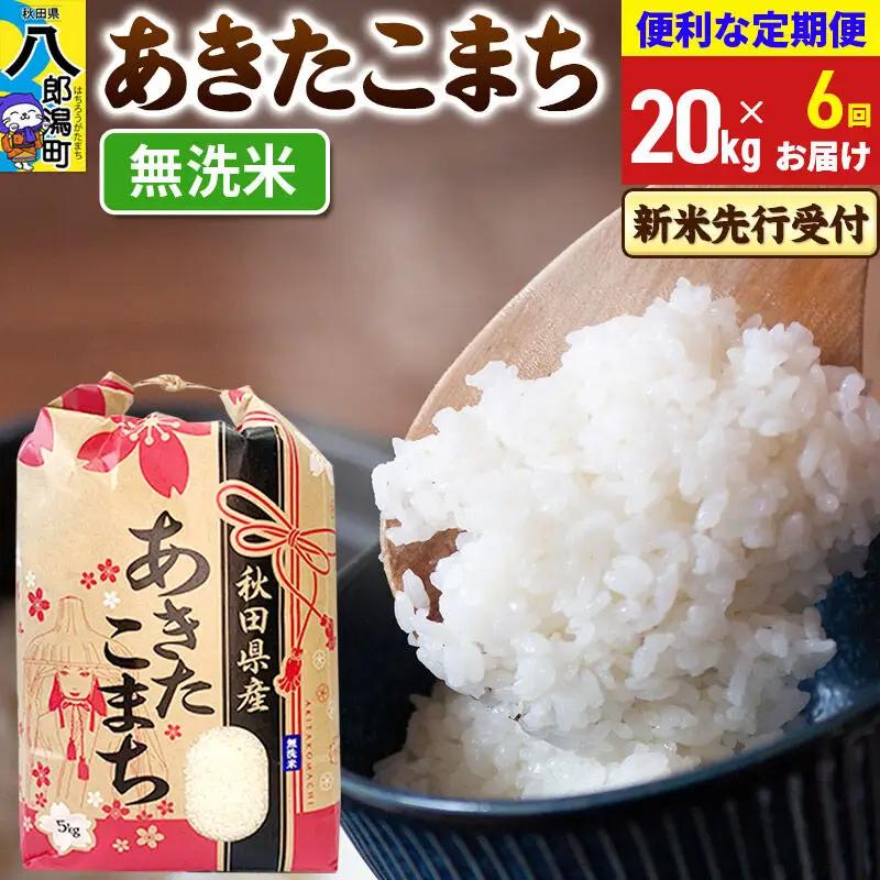 《令和8年産 新米受付》《定期便6ヶ月》あきたこまち 20kg【無洗米】 秋田県産 こまちライン