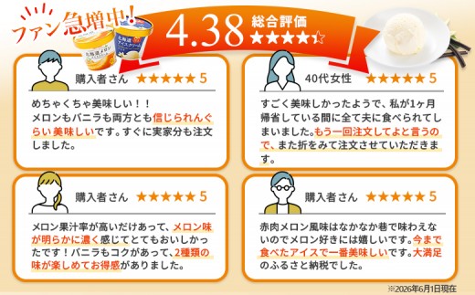 【Secoma】北海道アイスクリーム（バニラ・メロン各6個セット）