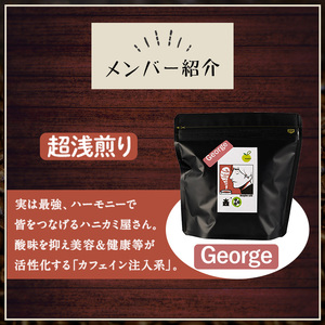 《Dセット》Imagine cafe 有機コーヒーかぶと虫セット(粉タイプ・ジョージ100g×4袋) 珈琲 coffee コーヒー 有機 自家焙煎 モカ 超浅煎り ギフト 香り おさえた酸味 カフェイ