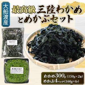 めかぶセット 最高級 塩蔵 わかめ 300g (150g×2袋) めかぶ640g (160g×4) 海鮮 海藻 わかめ ワカメ 魚貝類 魚介類 みそ汁 スープ 酢の物 小分け 三陸産 岩手県 大船渡市