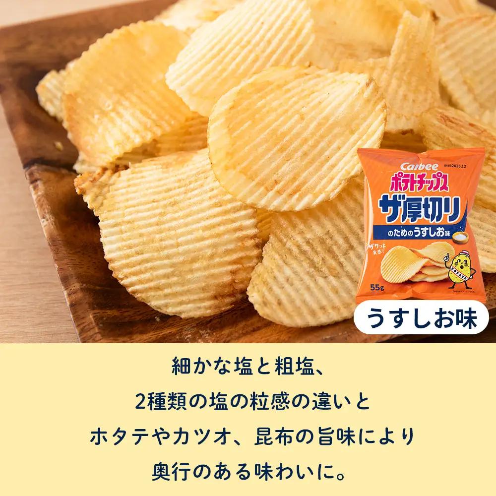 【定期便2カ月】ザ厚切りのための うすしお味 24袋 2箱 カルビー ポテトチップス 《千歳工場製造》