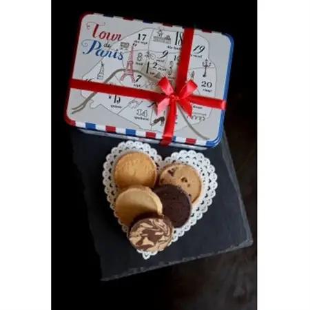 フランス産小麦100%タマミィーユ「Parisのお散歩クッキー」1缶(5種22枚入り)発酵バター使用【配送不可地域：離島】【1712227】