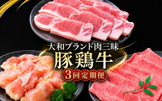 【定期便3回】 奈良 大和ブランド肉定期便