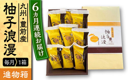 【全6回定期便】【進物箱】 柚子浪漫 9個入り《豊前市》【武蔵屋】お中元 ギフト 贈り物 和菓子 [VBU015]