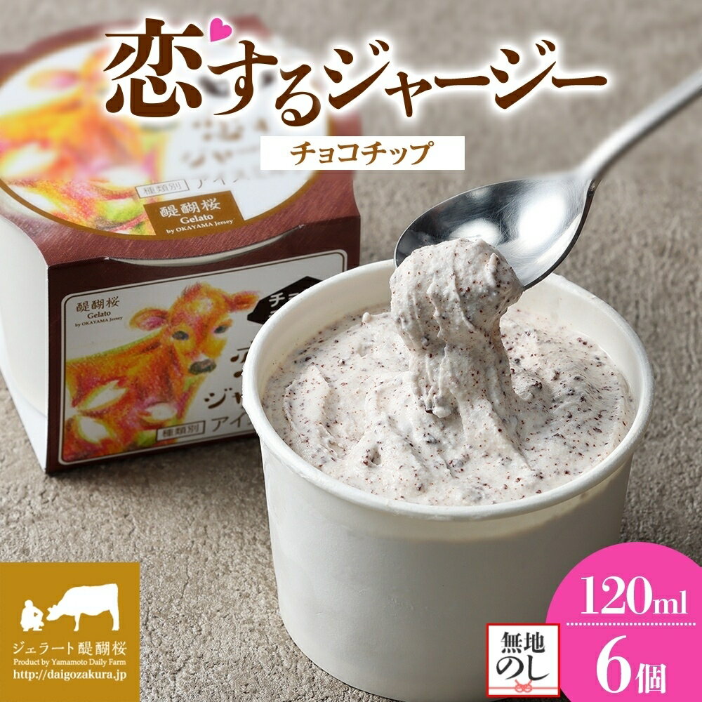 【ふるさと納税】 【ジェラート醍醐桜】 ＜熨斗有＞恋するジャージーチョコチップ 6個セット / 岡山 真庭 醍醐桜 極上スイーツ 濃厚 プレゼント 贈答 デザート ギフト ジャージー牛 ミルク ジェラート おやつ チョコレート 冷凍 人気 贅沢 【配送不可：離島】