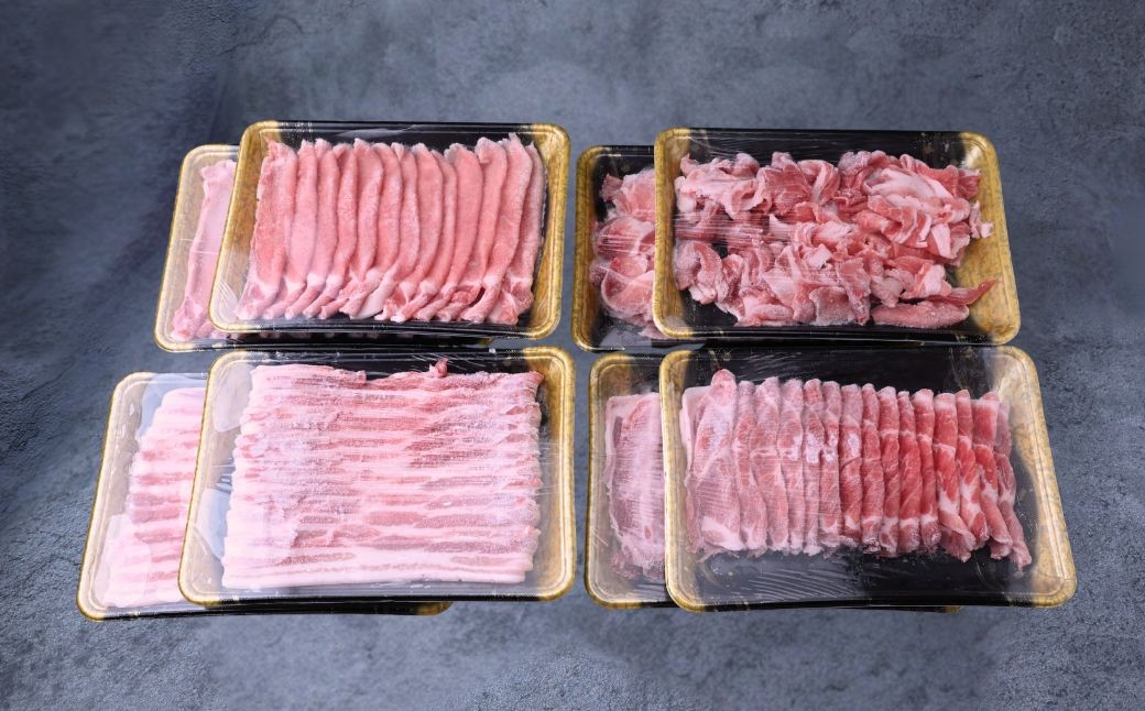 まえばし麦豚バラエティーセット ロース・バラ・肩ロース・切り落とし（モモ・カタ）300g×各2パック 計8パック 合計2.4kg | しゃぶしゃぶ 焼肉 ステーキ 薄切り 豚肉 ぶた 年末 家族 鍋 