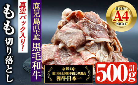 鹿児島県産 4等級以上 黒毛和牛 もも 切り落とし (計500g) 国産 牛肉 おかず【アグリおおすみ】A367-v01